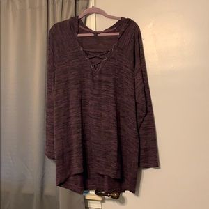 Purple lace up torrid hoodie